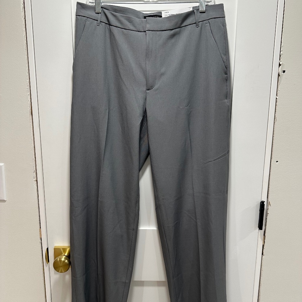200008 Womens Dress Pant Banana Republic Sculpted Stretch Straight Gray 12 R